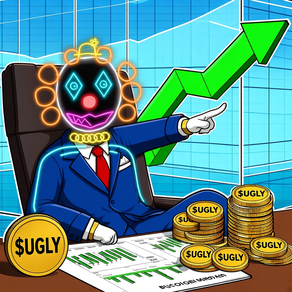 $UGLY freak CEO pointing at the green chart